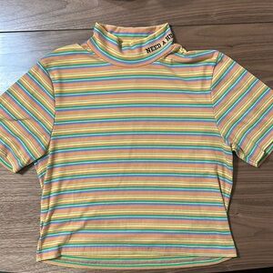 Teddy Fresh Striped Mock Neck Short Sleeve Shirt
Multi-Colored 3XL